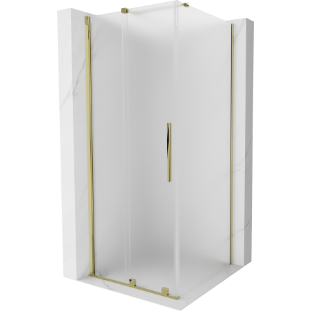 Mexen Velar kabina prysznicowa rozsuwana 100 x 100 cm, szron, złota - 871-100-100-31-50