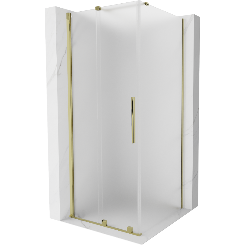 Mexen Velar kabina prysznicowa rozsuwana 120 x 120 cm, szron, złota - 871-120-120-31-50