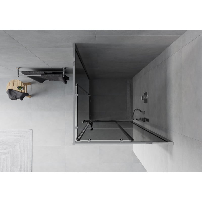 Mexen Rio kabina prysznicowa kwadratowa 70 x 70 cm, grafit, chrom - 860-070-070-01-40