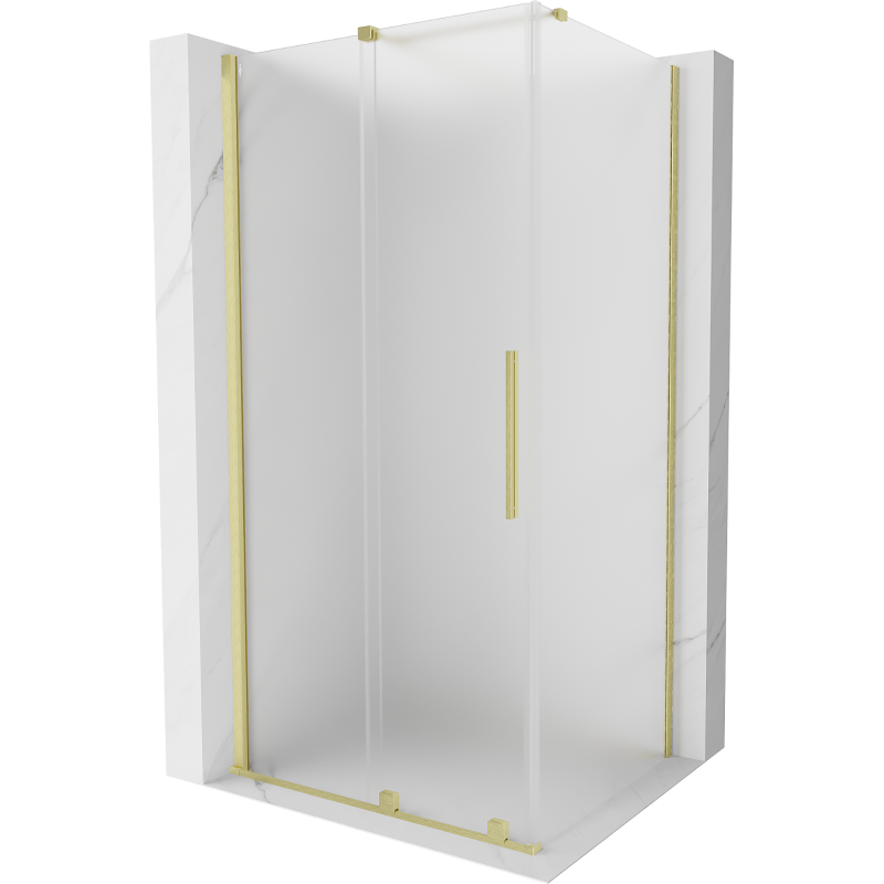 Mexen Velar kabina prysznicowa rozsuwana 100 x 85 cm, szron, złota szczotkowana - 871-100-085-31-55