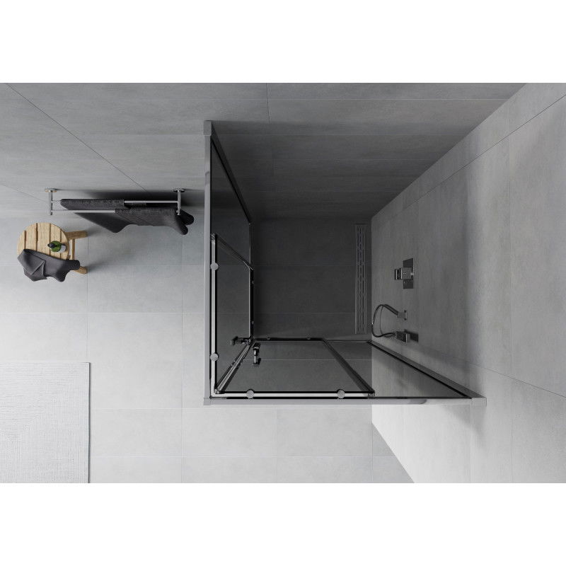 Mexen Rio kabina prysznicowa kwadratowa 80 x 80 cm, grafit, chrom - 860-080-080-01-40