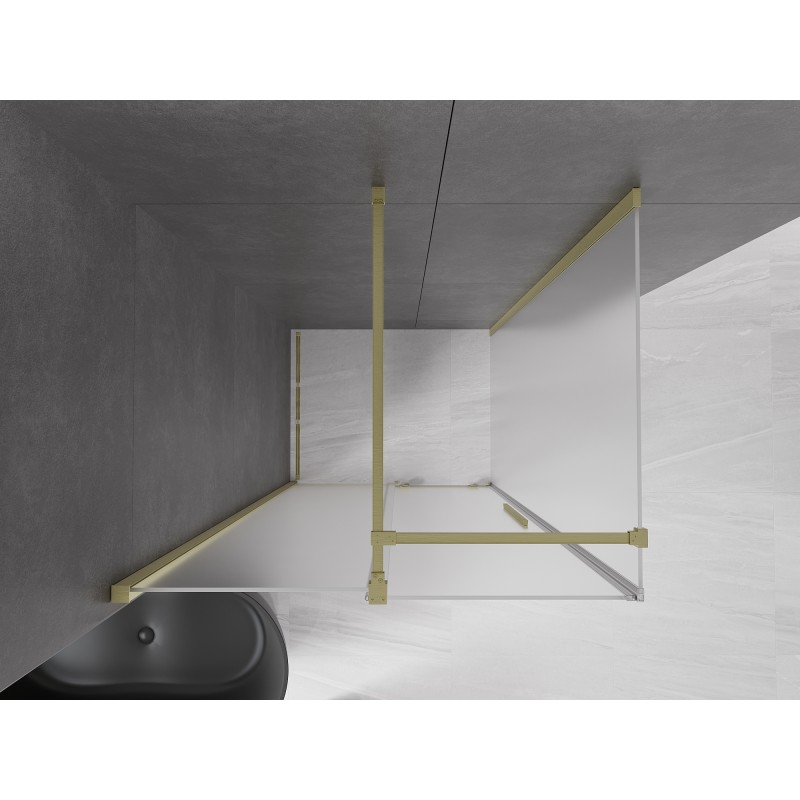 Mexen Velar kabina prysznicowa rozsuwana 90 x 100 cm, szron, złota szczotkowana - 871-090-100-31-55