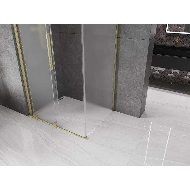 Mexen Velar kabina prysznicowa rozsuwana 110 x 120 cm, szron, złota szczotkowana - 871-110-120-31-55