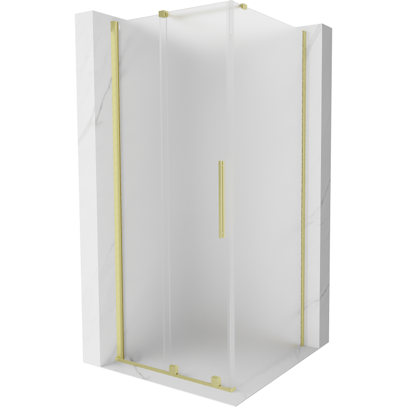 Mexen Velar kabina prysznicowa rozsuwana 120 x 120 cm, szron, złota szczotkowana - 871-120-120-31-55