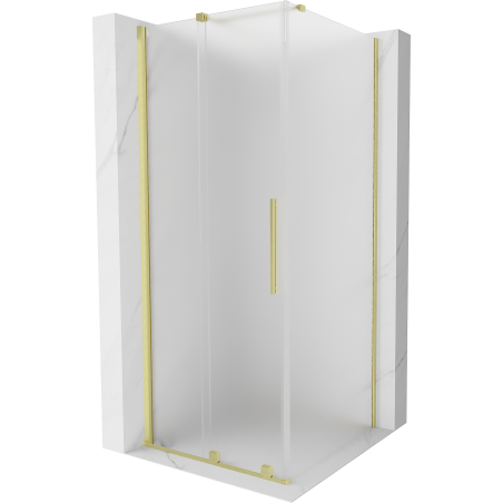 Mexen Velar kabina prysznicowa rozsuwana 120 x 120 cm, szron, złota szczotkowana - 871-120-120-31-55