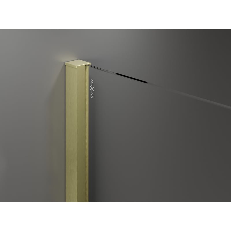 Mexen Velar kabina prysznicowa rozsuwana 120 x 120 cm, szron, złota szczotkowana - 871-120-120-31-55