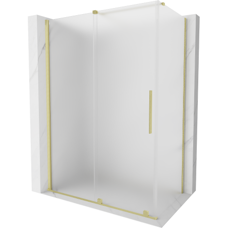 Mexen Velar kabina prysznicowa rozsuwana 140 x 80 cm, szron, złota szczotkowana - 871-140-080-31-55