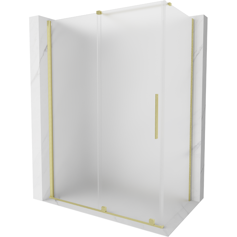 Mexen Velar kabina prysznicowa rozsuwana 140 x 85 cm, szron, złota szczotkowana - 871-140-085-31-55