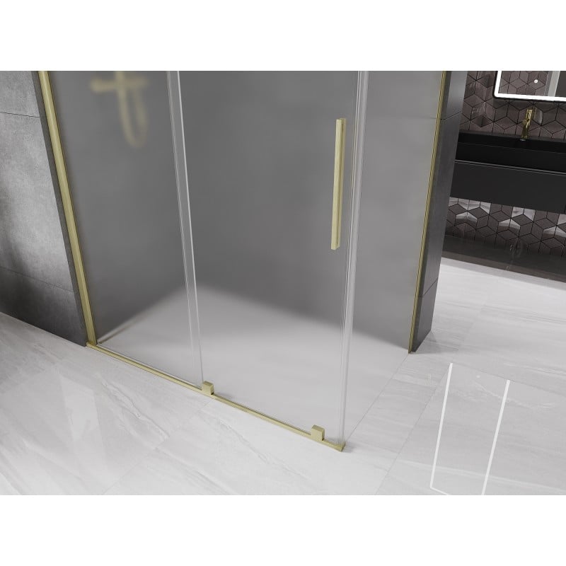 Mexen Velar kabina prysznicowa rozsuwana 150 x 70 cm, szron, złota szczotkowana - 871-150-070-31-55