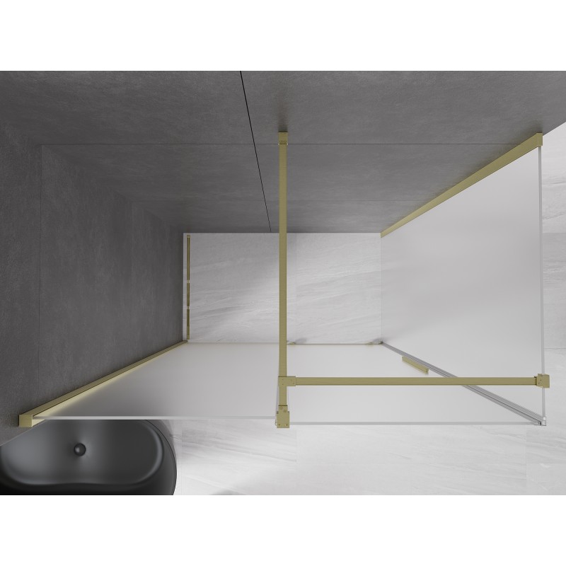 Mexen Velar kabina prysznicowa rozsuwana 140 x 85 cm, szron, złota szczotkowana - 871-140-085-31-55