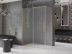 Mexen Velar kabina prysznicowa rozsuwana 160 x 85 cm, szron, złota szczotkowana - 871-160-085-31-55