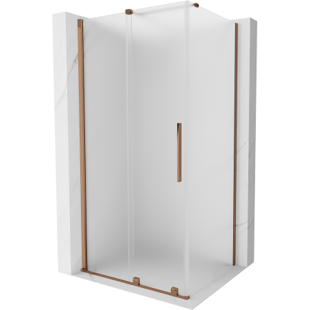 Mexen Velar kabina prysznicowa rozsuwana 90 x 100 cm, szron, różowe złoto - 871-090-100-31-60