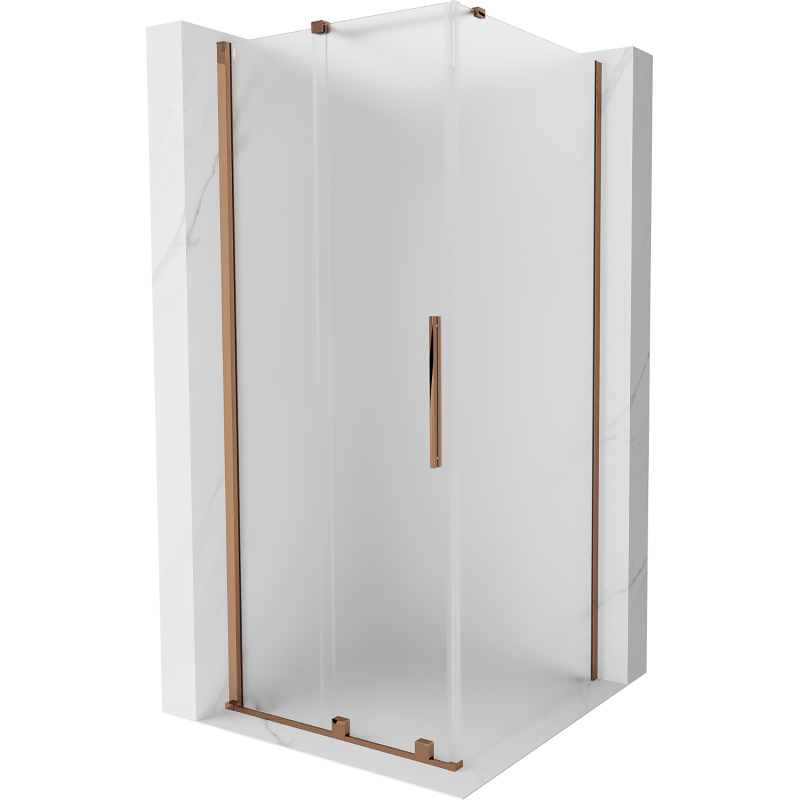 Mexen Velar kabina prysznicowa rozsuwana 90 x 90 cm, szron, różowe złoto - 871-090-090-31-60