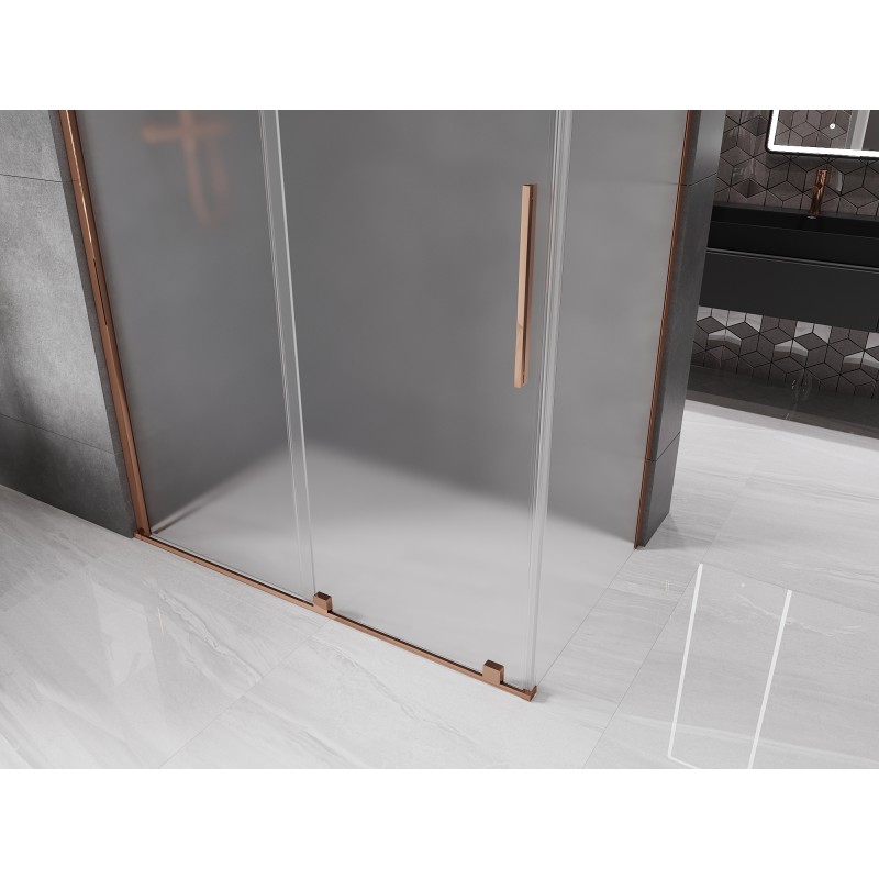 Mexen Velar kabina prysznicowa rozsuwana 150 x 70 cm, szron, różowe złoto - 871-150-070-31-60