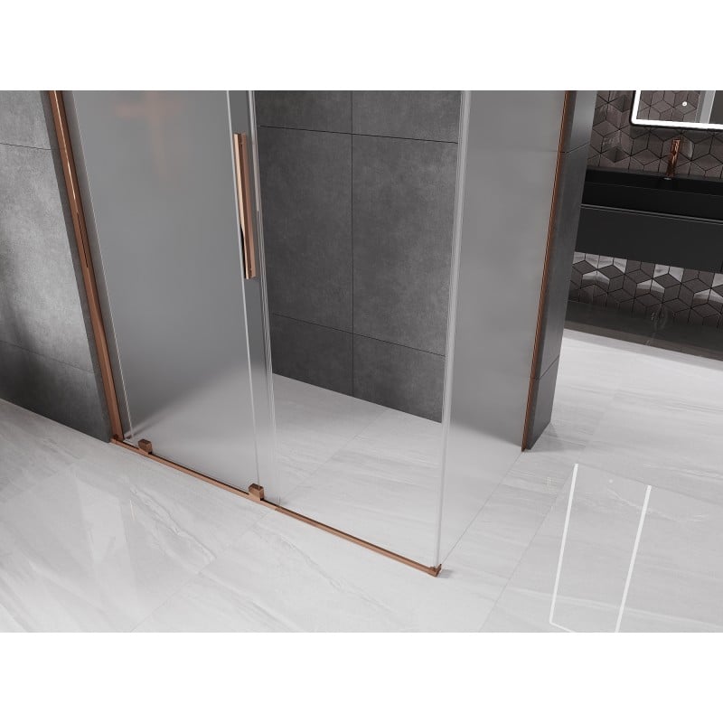 Mexen Velar kabina prysznicowa rozsuwana 140 x 70 cm, szron, różowe złoto - 871-140-070-31-60