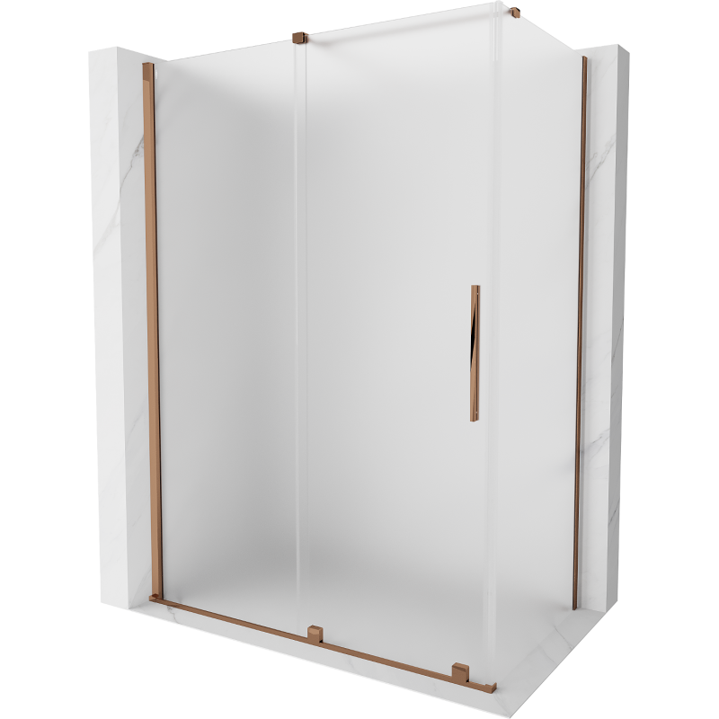 Mexen Velar kabina prysznicowa rozsuwana 150 x 85 cm, szron, różowe złoto - 871-150-085-31-60