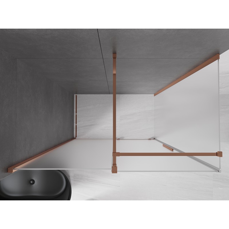 Mexen Velar kabina prysznicowa rozsuwana 150 x 70 cm, szron, różowe złoto - 871-150-070-31-60