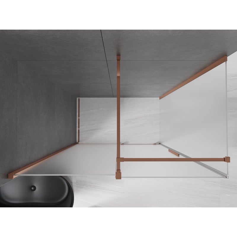 Mexen Velar kabina prysznicowa rozsuwana 140 x 80 cm, szron, różowe złoto - 871-140-080-31-60