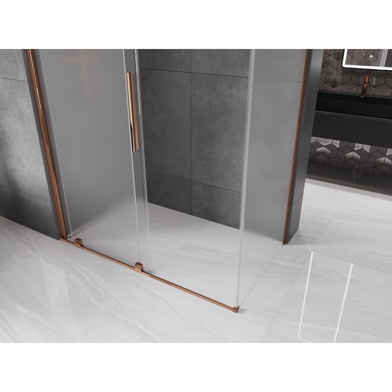 Mexen Velar kabina prysznicowa rozsuwana 150 x 70 cm, szron, różowe złoto - 871-150-070-31-60