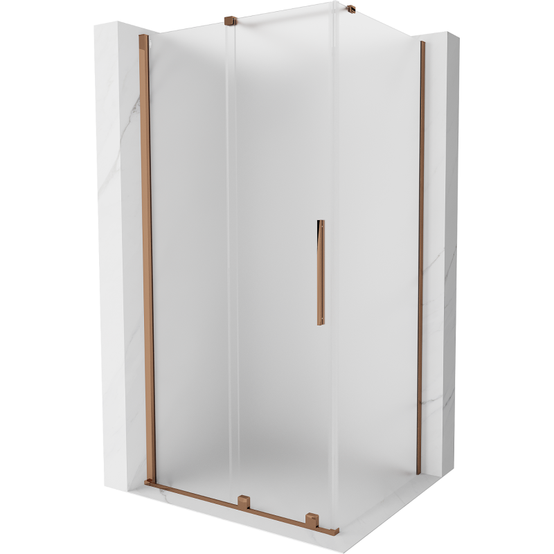 Mexen Velar kabina prysznicowa rozsuwana 130 x 100 cm, szron, różowe złoto - 871-130-100-31-60