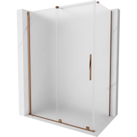 Mexen Velar kabina prysznicowa rozsuwana 160 x 100 cm, szron, różowe złoto - 871-160-100-31-60