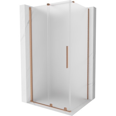 Mexen Velar kabina prysznicowa rozsuwana 100 x 80 cm, szron, miedź szczotkowana - 871-100-080-31-65