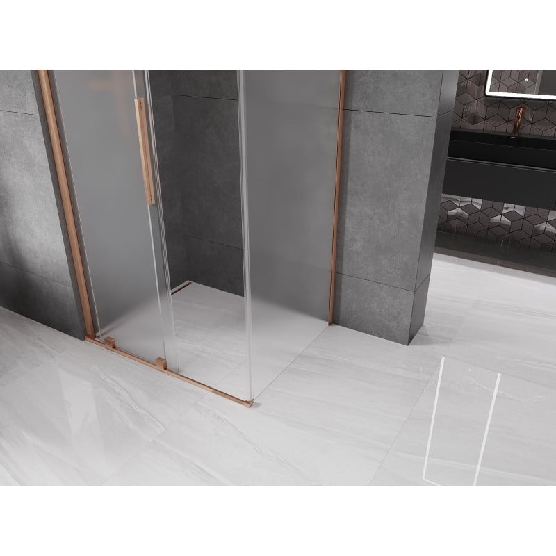 Mexen Velar kabina prysznicowa rozsuwana 120 x 110 cm, szron, miedź szczotkowana - 871-120-110-31-65