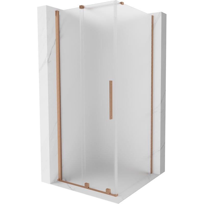 Mexen Velar kabina prysznicowa rozsuwana 120 x 120 cm, szron, miedź szczotkowana - 871-120-120-31-65
