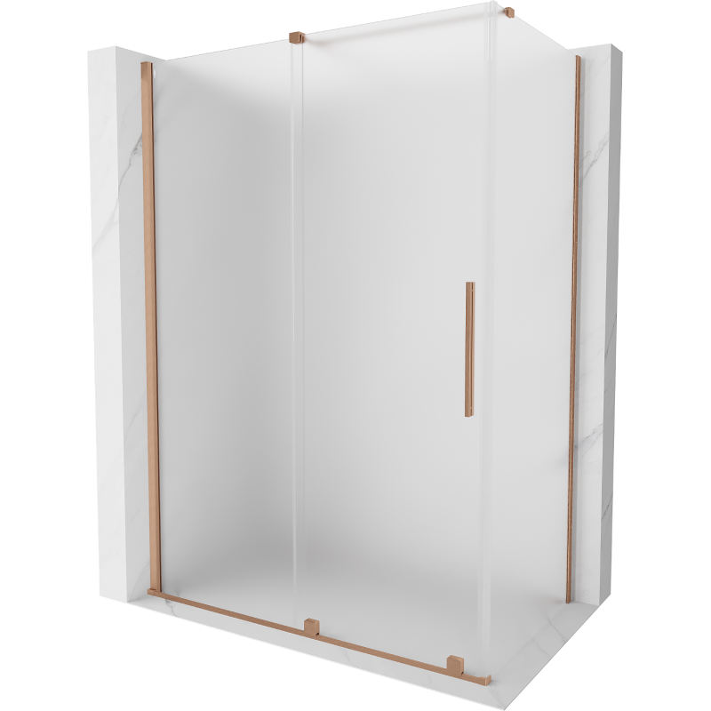 Mexen Velar kabina prysznicowa rozsuwana 140 x 75 cm, szron, miedź szczotkowana - 871-140-075-31-65