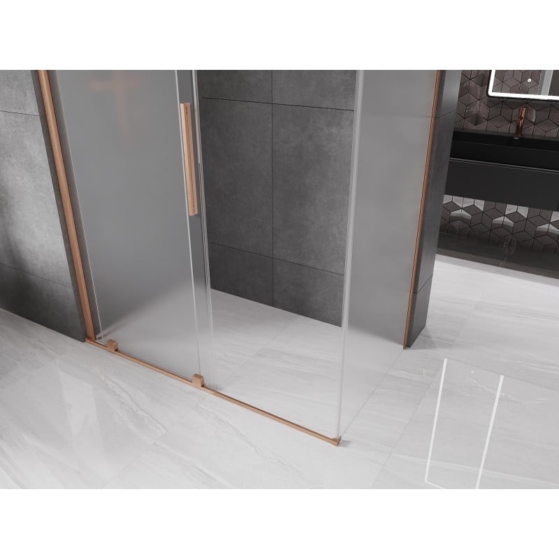 Mexen Velar kabina prysznicowa rozsuwana 150 x 70 cm, szron, miedź szczotkowana - 871-150-070-31-65