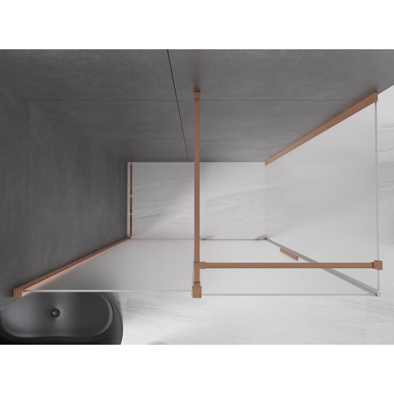 Mexen Velar kabina prysznicowa rozsuwana 150 x 85 cm, szron, miedź szczotkowana - 871-150-085-31-65