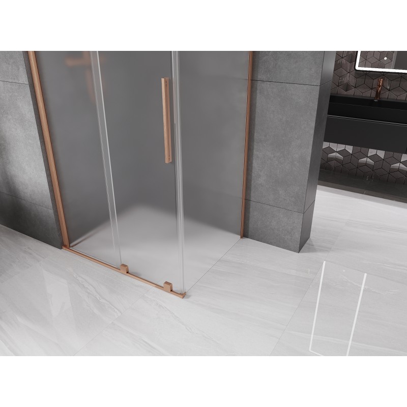 Mexen Velar kabina prysznicowa rozsuwana 130 x 85 cm, szron, miedź szczotkowana - 871-130-085-31-65