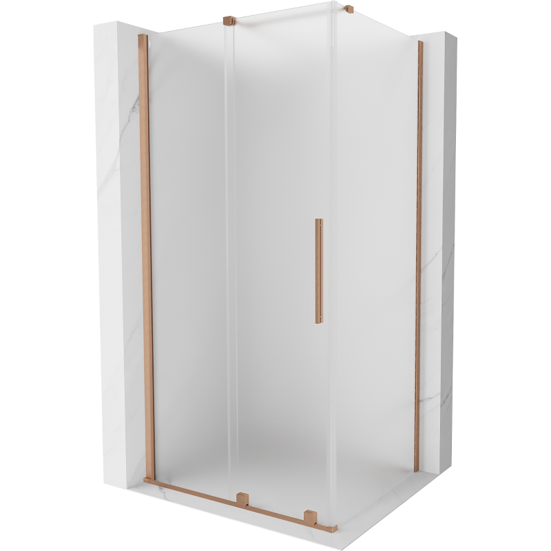 Mexen Velar kabina prysznicowa rozsuwana 140 x 100 cm, szron, miedź szczotkowana - 871-140-100-31-65