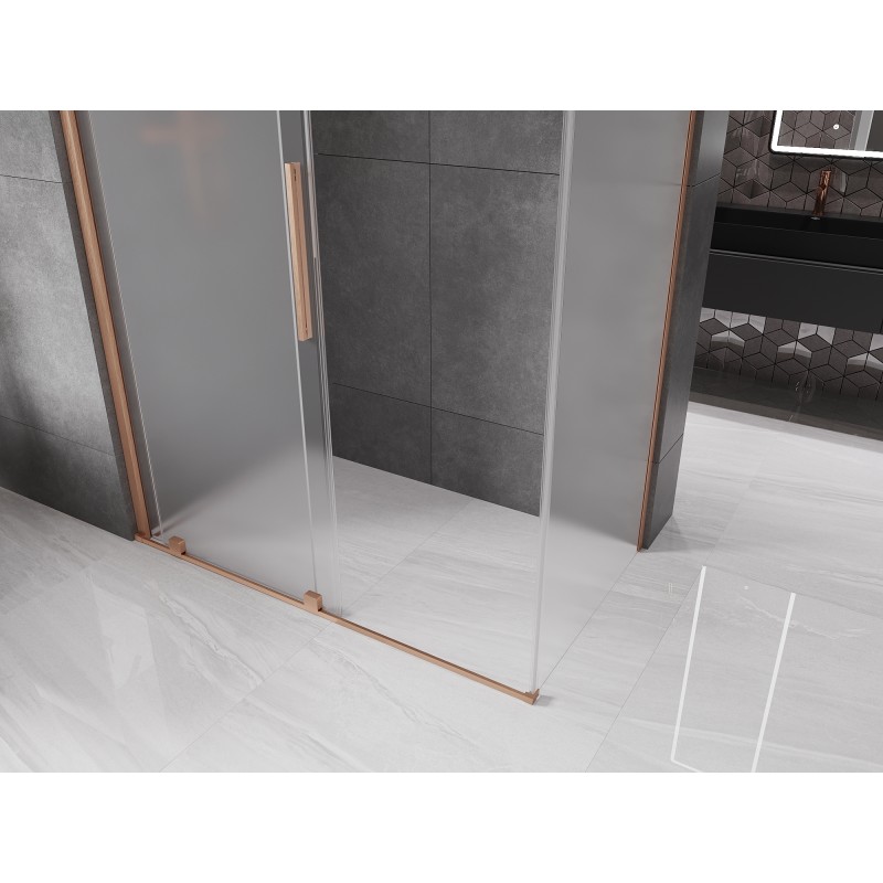 Mexen Velar kabina prysznicowa rozsuwana 160 x 85 cm, szron, miedź szczotkowana - 871-160-085-31-65