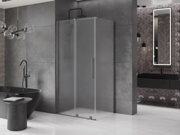 Mexen Velar kabina prysznicowa rozsuwana 110 x 90 cm, szron, gun gray szczotkowany - 871-110-090-31-66