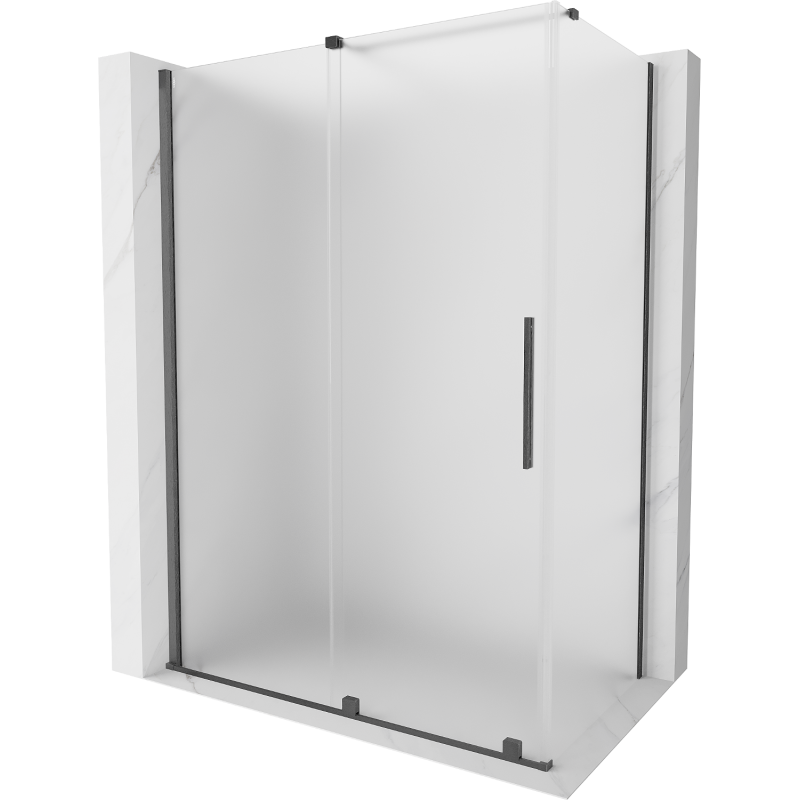 Mexen Velar kabina prysznicowa rozsuwana 140 x 75 cm, szron, gun gray szczotkowany - 871-140-075-31-66