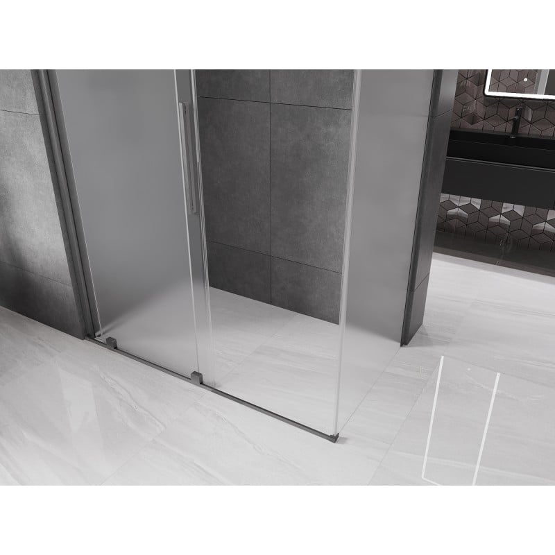 Mexen Velar kabina prysznicowa rozsuwana 140 x 85 cm, szron, gun gray szczotkowany - 871-140-085-31-66