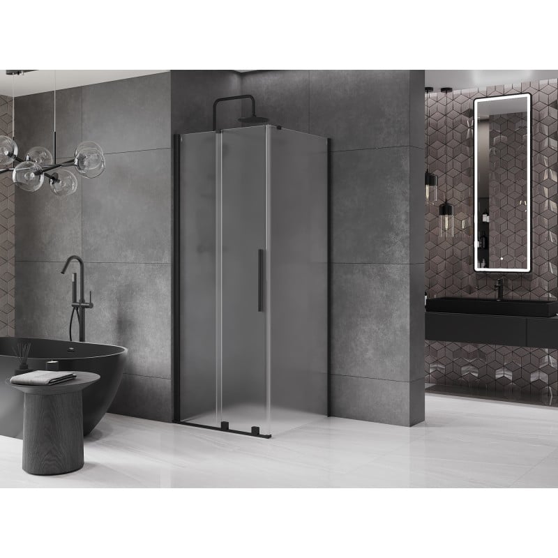 Mexen Velar kabina prysznicowa rozsuwana 90 x 90 cm, szron, czarna - 871-090-090-31-70