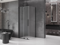 Mexen Velar kabina prysznicowa rozsuwana 90 x 90 cm, szron, czarna - 871-090-090-31-70