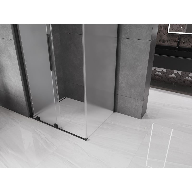 Mexen Velar kabina prysznicowa rozsuwana 100 x 110 cm, szron, czarna - 871-100-110-31-70