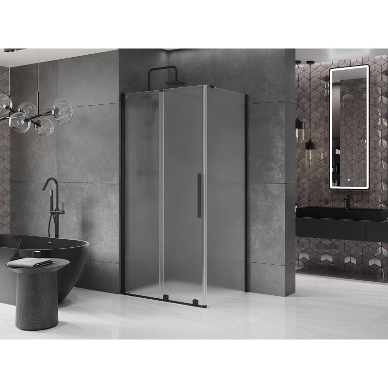 Mexen Velar kabina prysznicowa rozsuwana 110 x 80 cm, szron, czarna - 871-110-080-31-70
