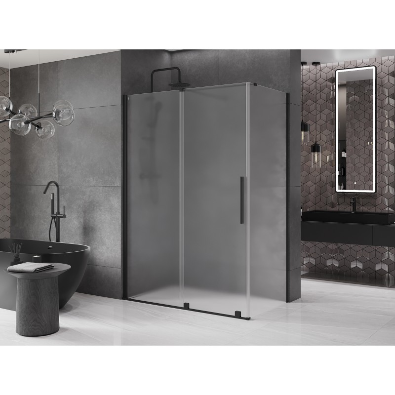 Mexen Velar kabina prysznicowa rozsuwana 140 x 85 cm, szron, czarna - 871-140-085-31-70