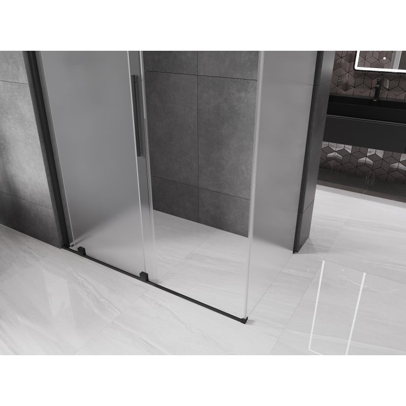 Mexen Velar kabina prysznicowa rozsuwana 160 x 80 cm, szron, czarna - 871-160-080-31-70