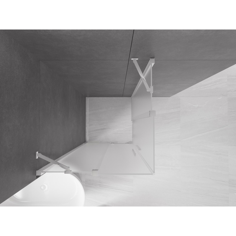 Mexen Velar Duo kabina prysznicowa rozsuwana 80 x 80 cm, szron, chrom - 871-080-080-32-01