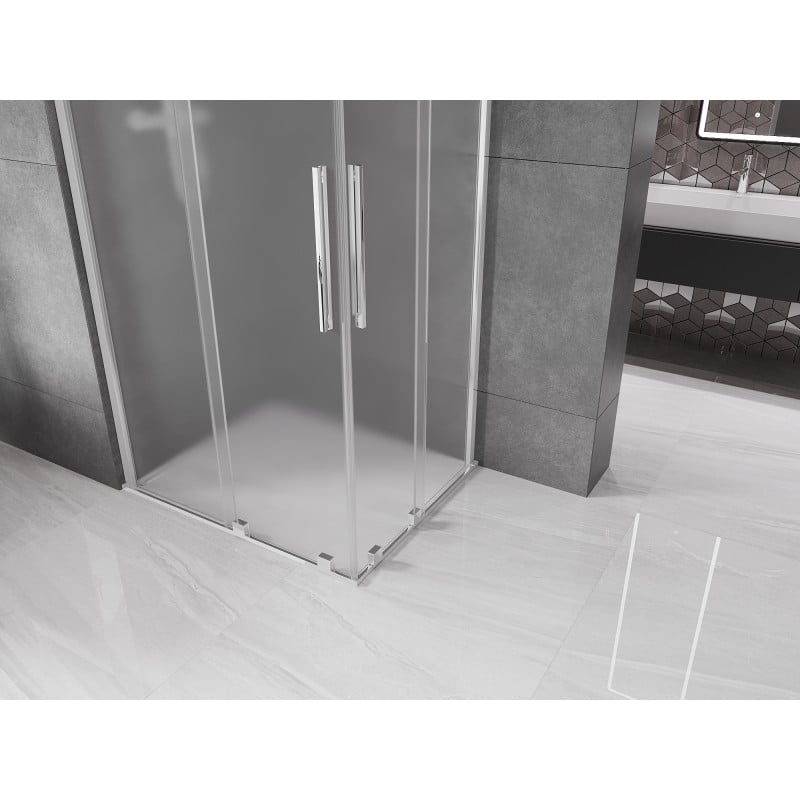 Mexen Velar Duo kabina prysznicowa rozsuwana 90 x 80 cm, szron, chrom - 871-090-080-32-01