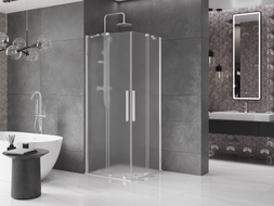 Mexen Velar Duo kabina prysznicowa rozsuwana 90 x 90 cm, szron, chrom - 871-090-090-32-01