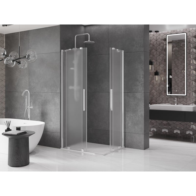 Mexen Velar Duo kabina prysznicowa rozsuwana 90 x 80 cm, szron, chrom - 871-090-080-32-01