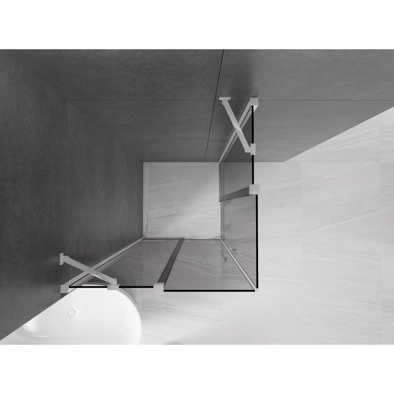 Mexen Velar Duo kabina prysznicowa rozsuwana 80 x 80 cm, grafit, chrom - 871-080-080-42-01