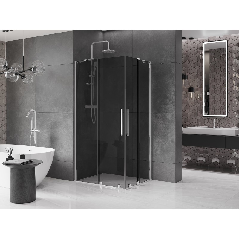 Mexen Velar Duo kabina prysznicowa rozsuwana 90 x 80 cm, grafit, chrom - 871-090-080-42-01