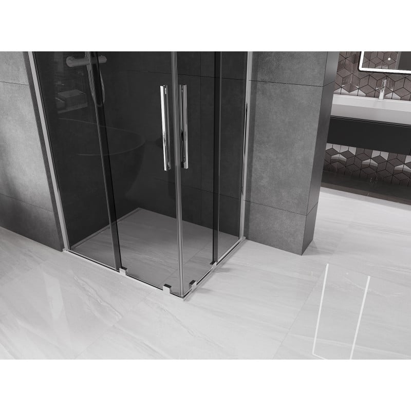 Mexen Velar Duo kabina prysznicowa rozsuwana 100 x 90 cm, grafit, chrom - 871-100-090-42-01
